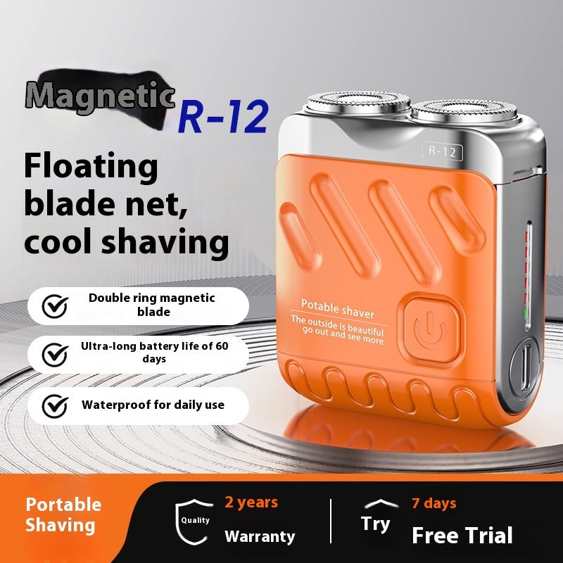 Portable Rotary Dual Ring Electric Shaver Men