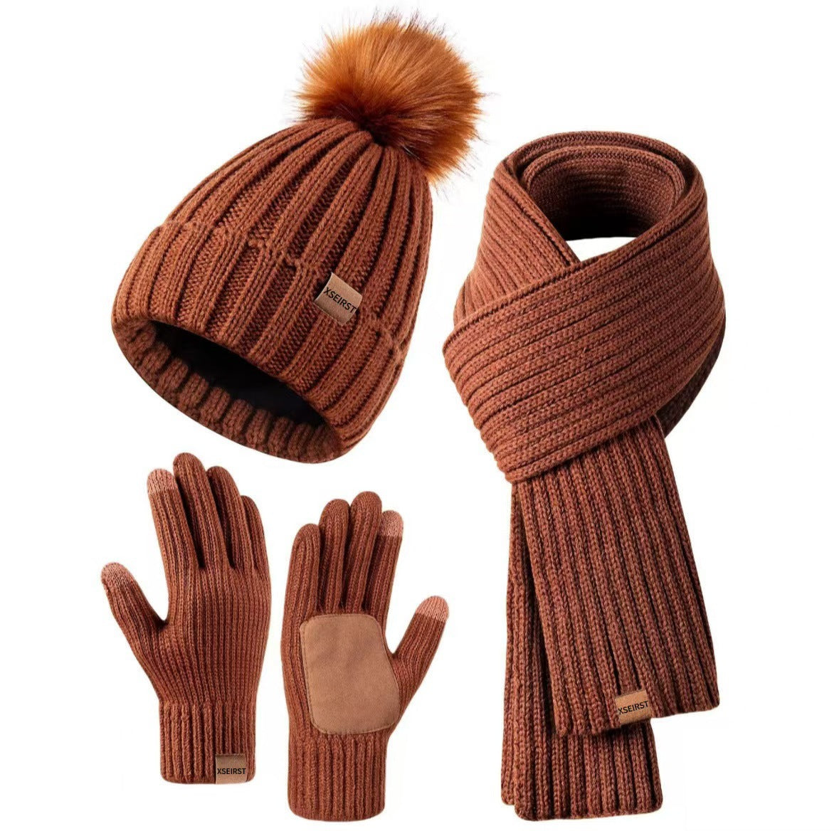 Men's And Women's Knitted Hat Scarf Gloves