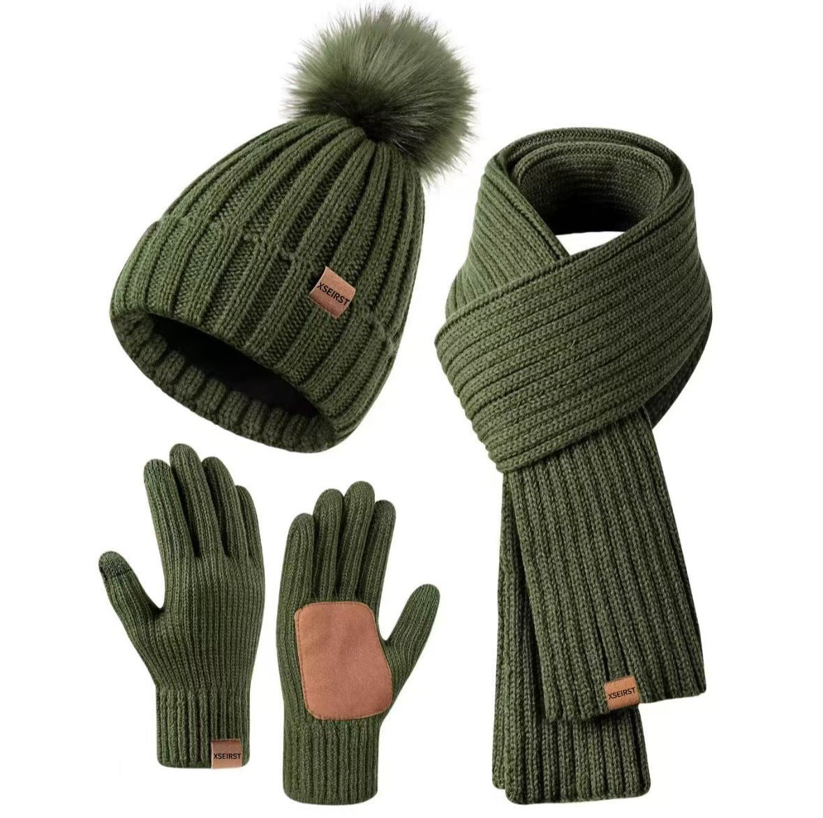 Men's And Women's Knitted Hat Scarf Gloves